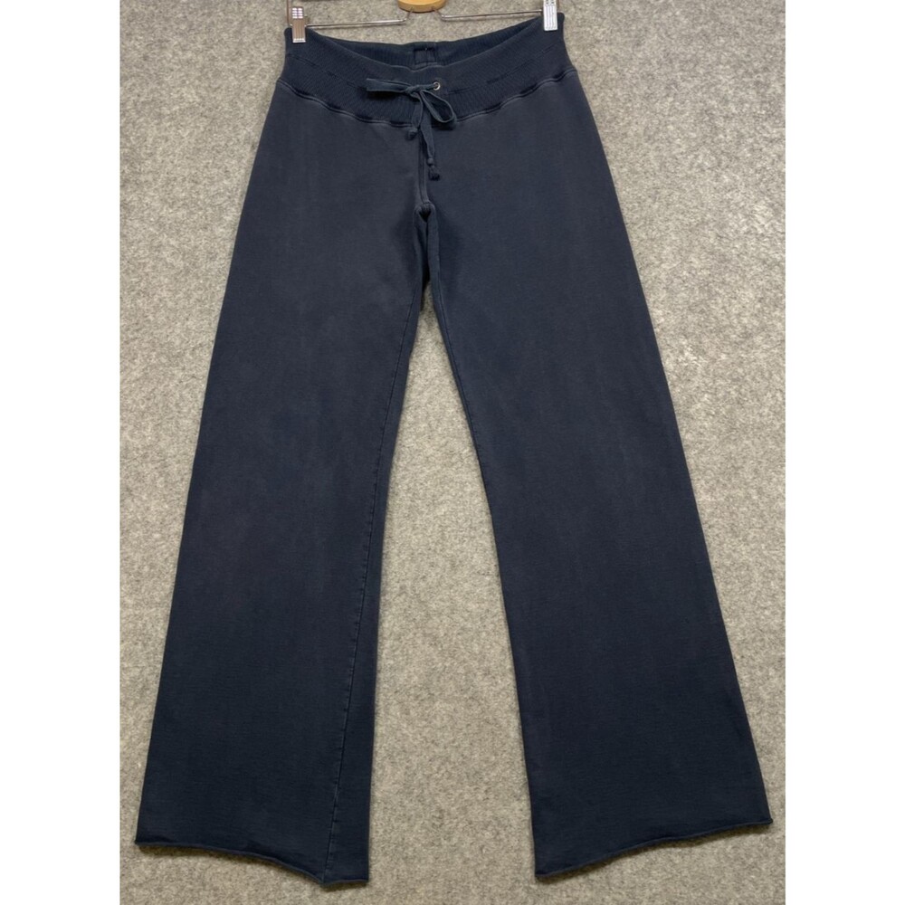 Vintage Y2K Lucky Brand Sweatpants Womens XS Solid Navy Blue Wide Leg Pants USA